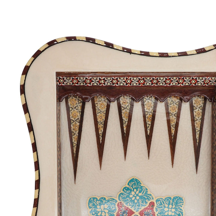 Handcrafted Hatem-Inlaid Wooden Backgammon Set with Carrying Case - WAAH241