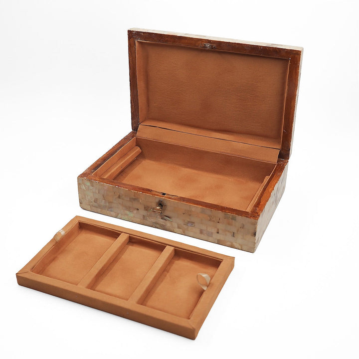 Handcrafted  Mother-of-Pearl Mosaic and Abalone Inlaid Wooden Box - WAAH251