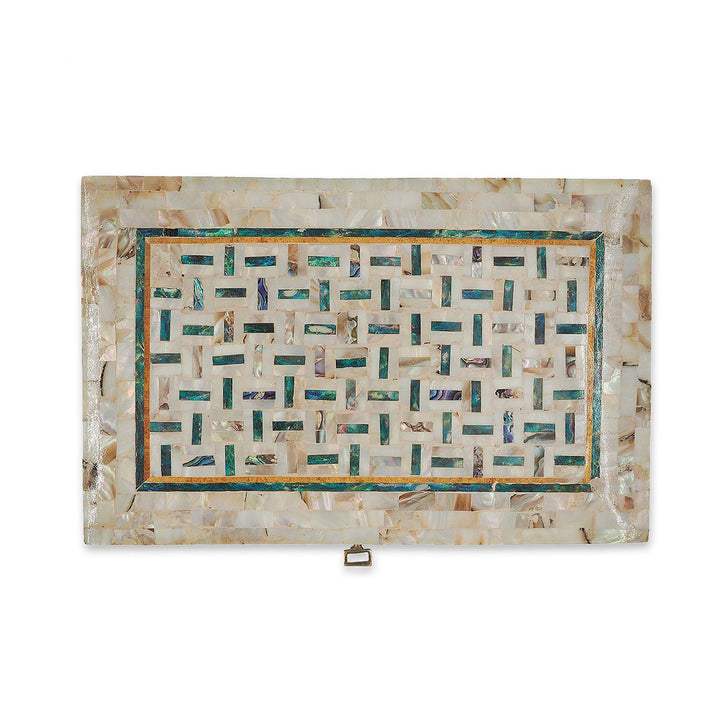 Handcrafted  Mother-of-Pearl Mosaic and Abalone Inlaid Wooden Box - WAAH252