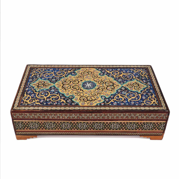 Handcrafted Hatem-Inlaid Wooden Box - WAAH267