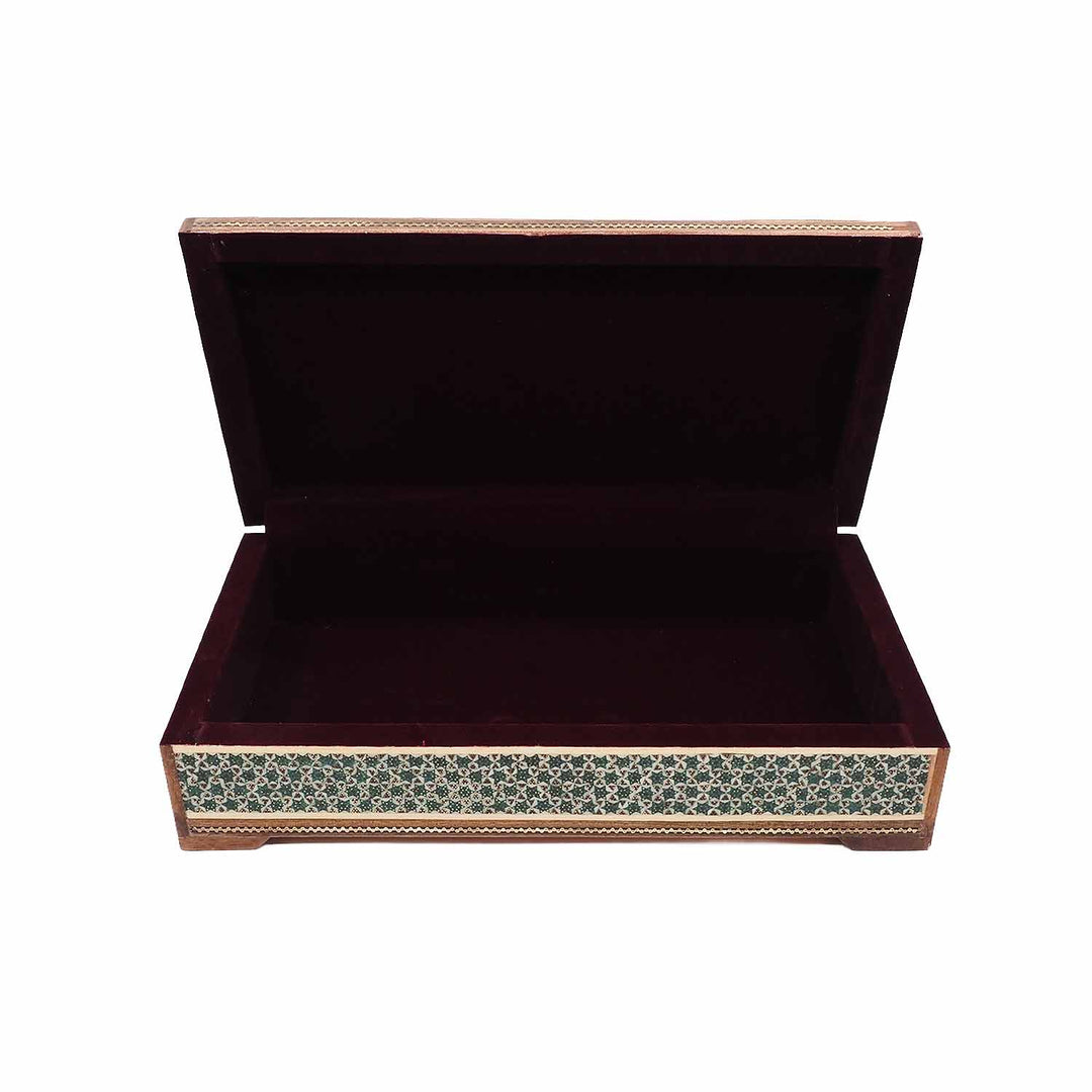 Handcrafted Hatem-Inlaid Wooden Box - WAAH272
