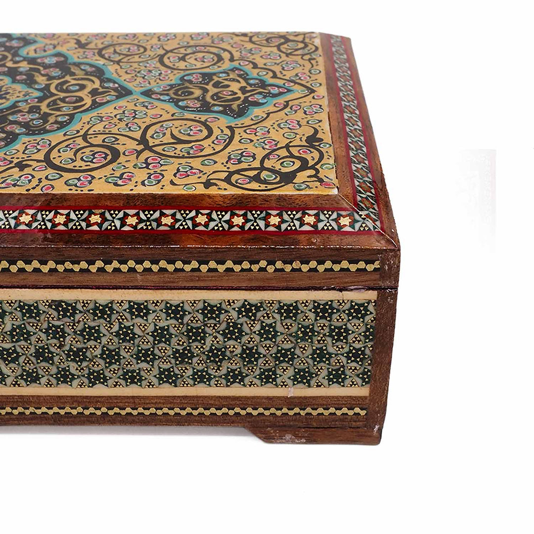 Handcrafted Hatem-Inlaid Wooden Box - WAAH274