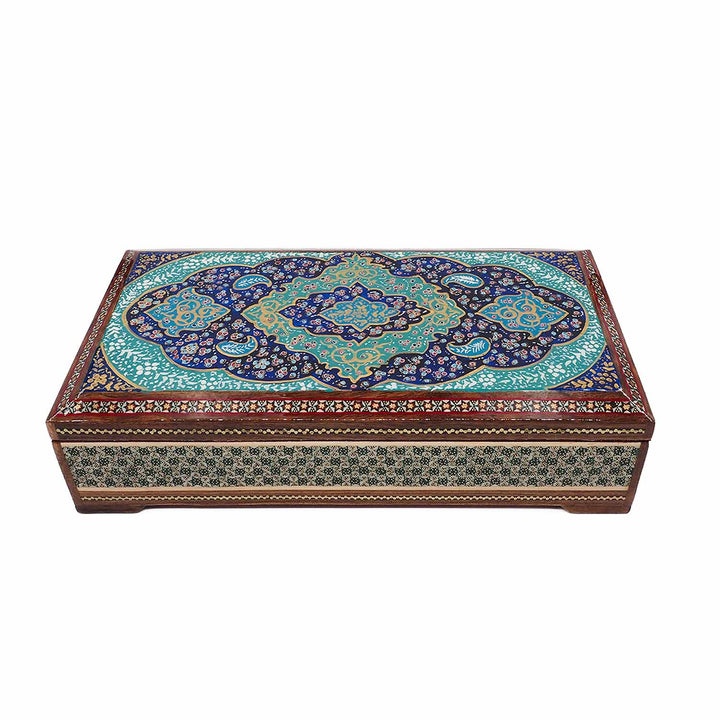 Handcrafted Hatem-Inlaid Wooden Box - WAAH275