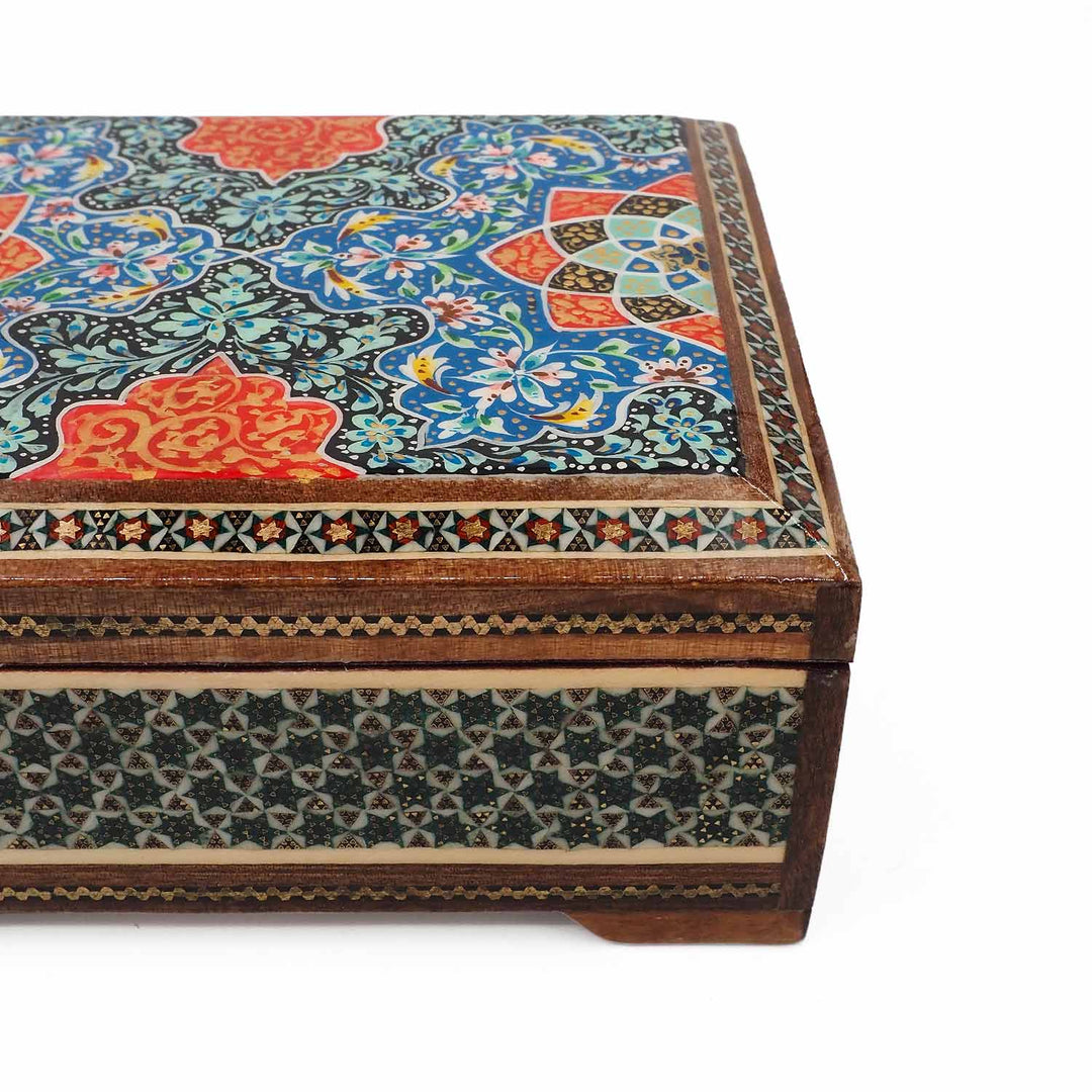 Handcrafted Hatem-Inlaid Wooden Box - WAAH278