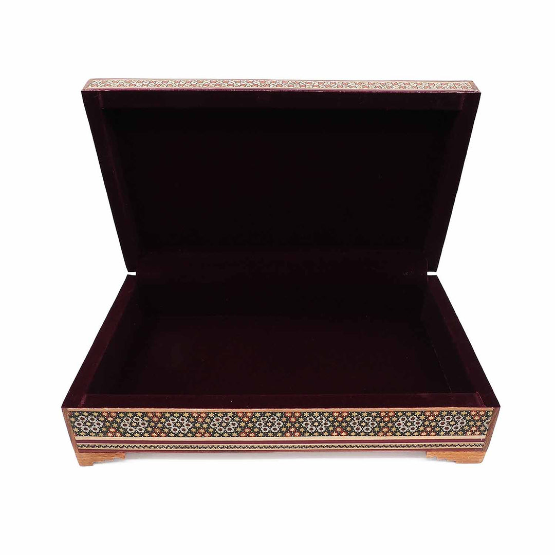Handcrafted Hatem-Inlaid Wooden Box - WAAH279