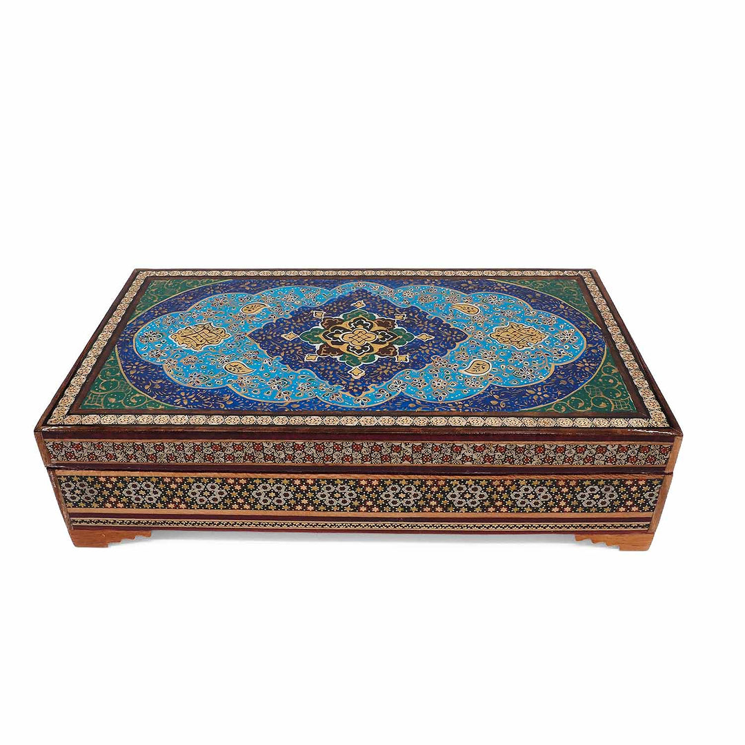 Handcrafted Hatem-Inlaid Wooden Box - WAAH280