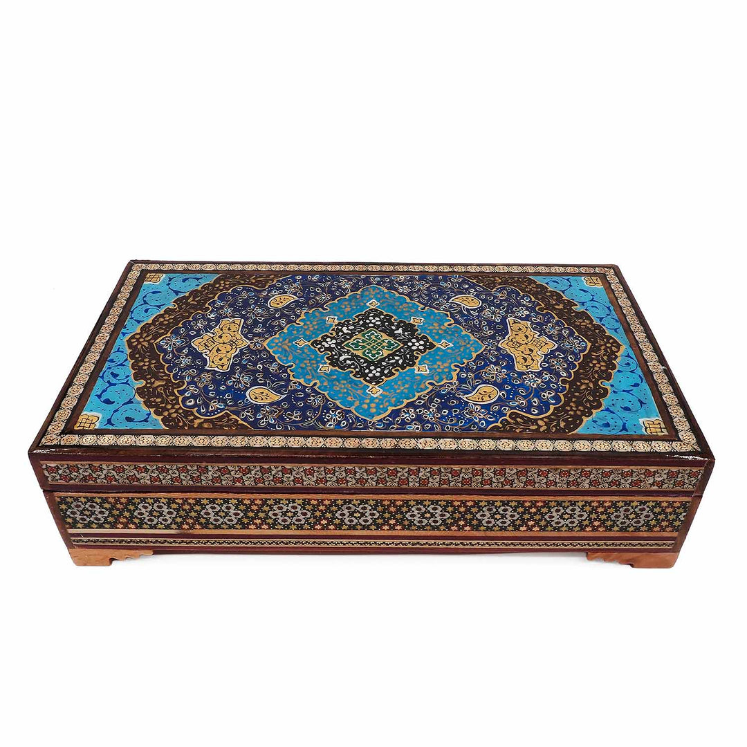 Handcrafted Hatem-Inlaid Wooden Box - WAAH281