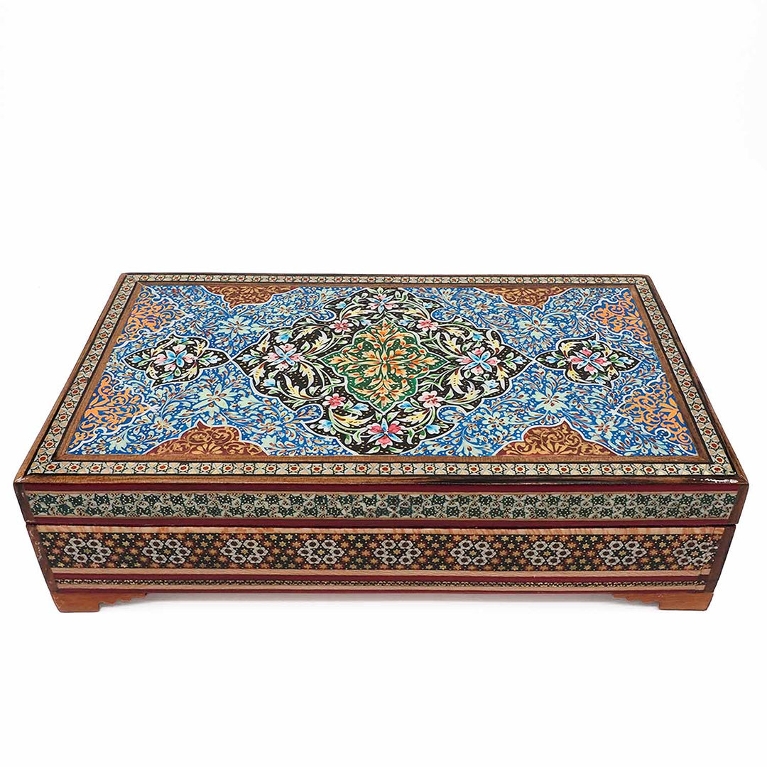 Handcrafted Hatem-Inlaid Wooden Box - WAAH283