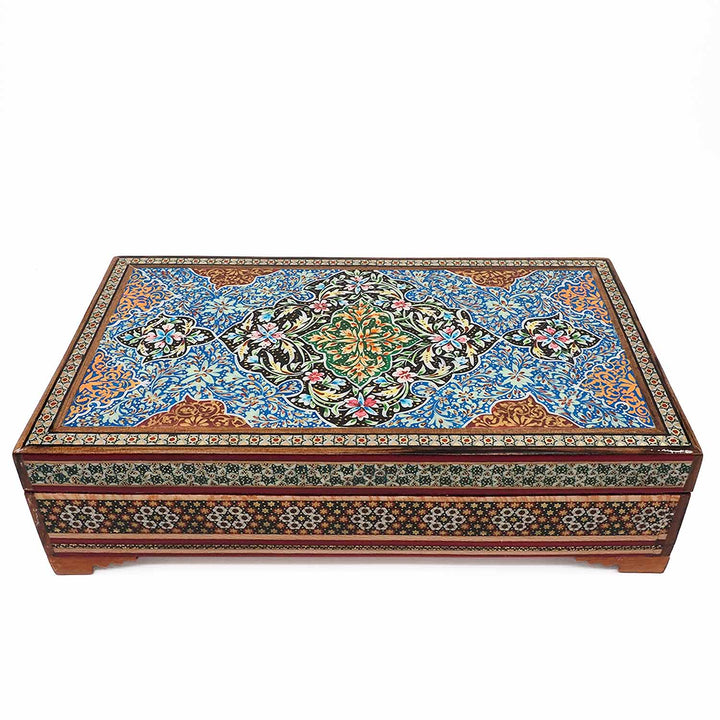 Handcrafted Hatem-Inlaid Wooden Box - WAAH283