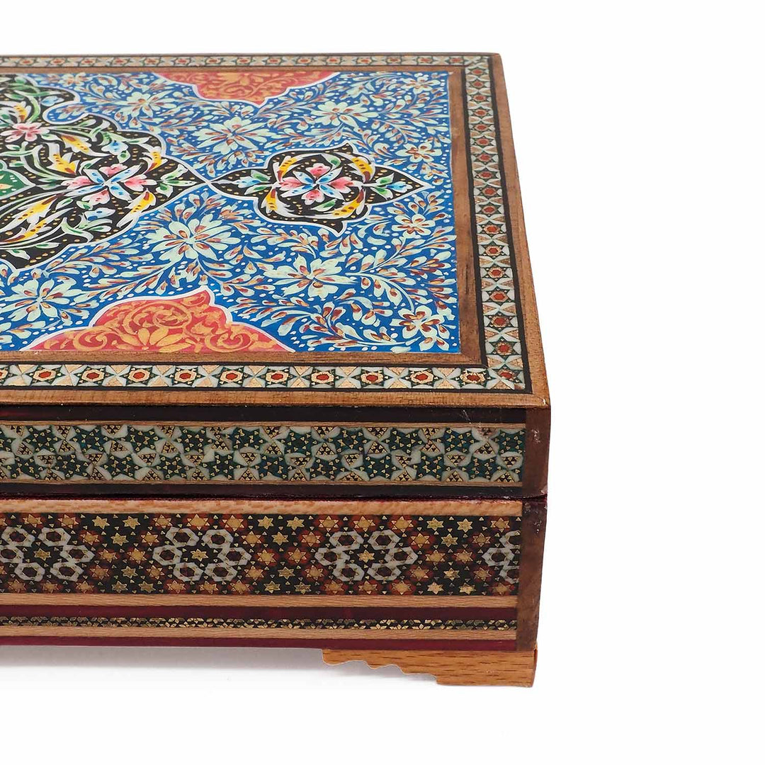 Handcrafted Hatem-Inlaid Wooden Box - WAAH284