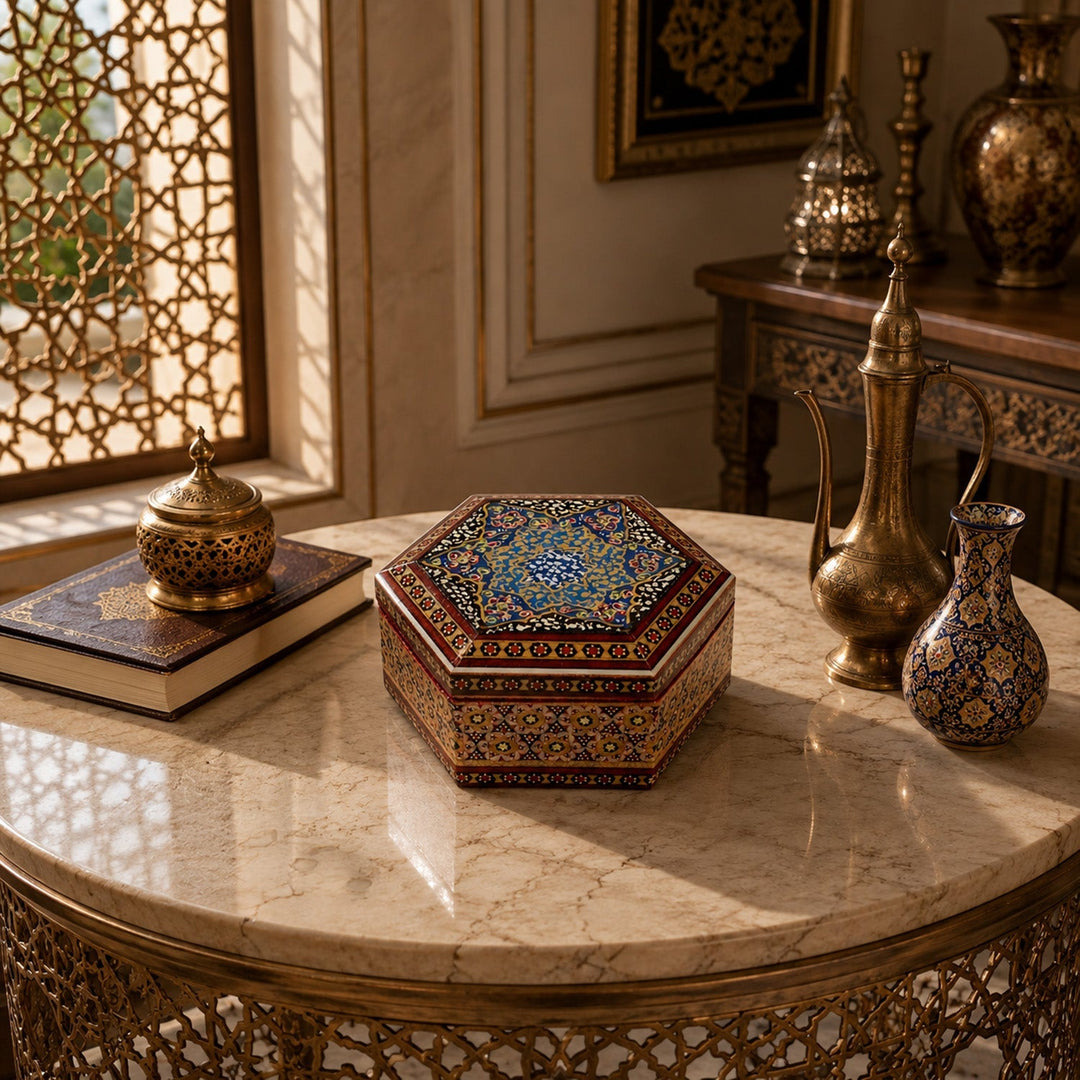 Handcrafted Hatem Inlaid Wooden Decorative Box - WAAH312