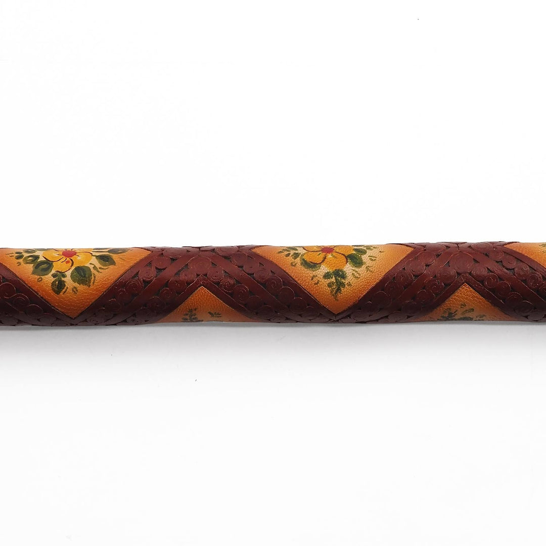 Handcrafted Leather-Covered Wooden Walking Cane - WAAH331