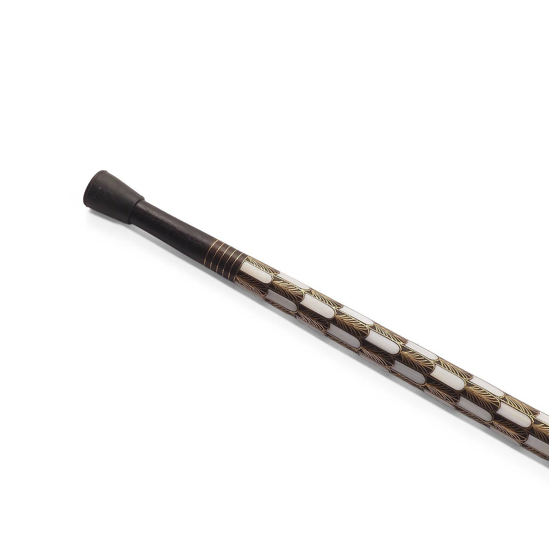 Handcrafted Mother-of-Pearl and Copper Wire Inlaid Wooden Walking Cane - WAAH333