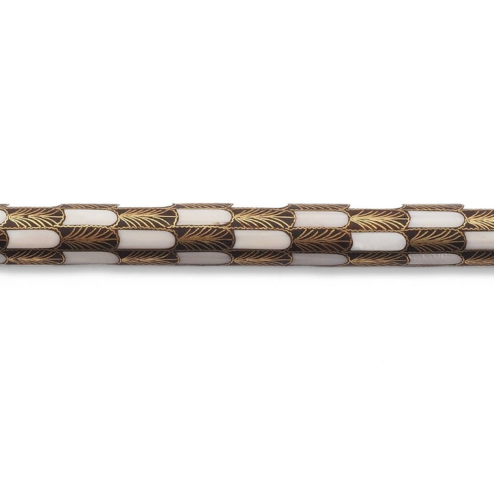 Handcrafted Mother-of-Pearl and Copper Wire Inlaid Wooden Walking Cane - WAAH333