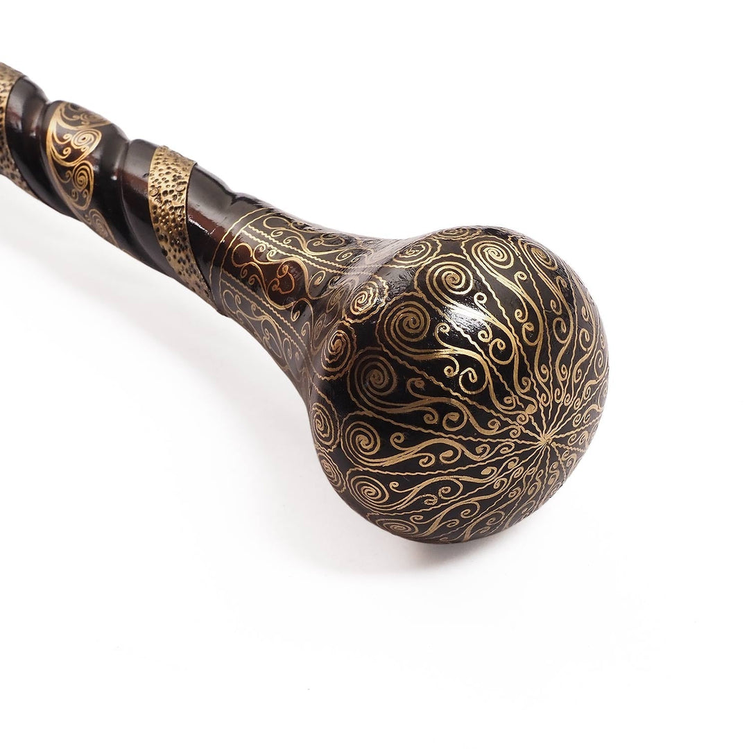 Handcrafted Copper-Inlaid Wooden Walking Cane - WAAH335