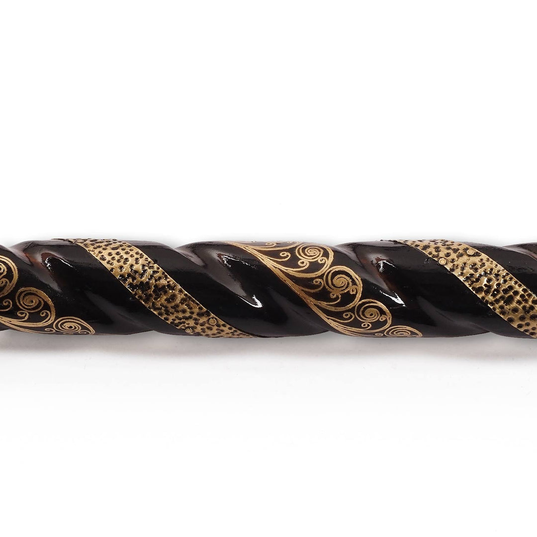 Handcrafted Copper-Inlaid Wooden Walking Cane - WAAH335