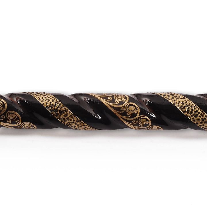 Handcrafted Copper-Inlaid Wooden Walking Cane - WAAH335