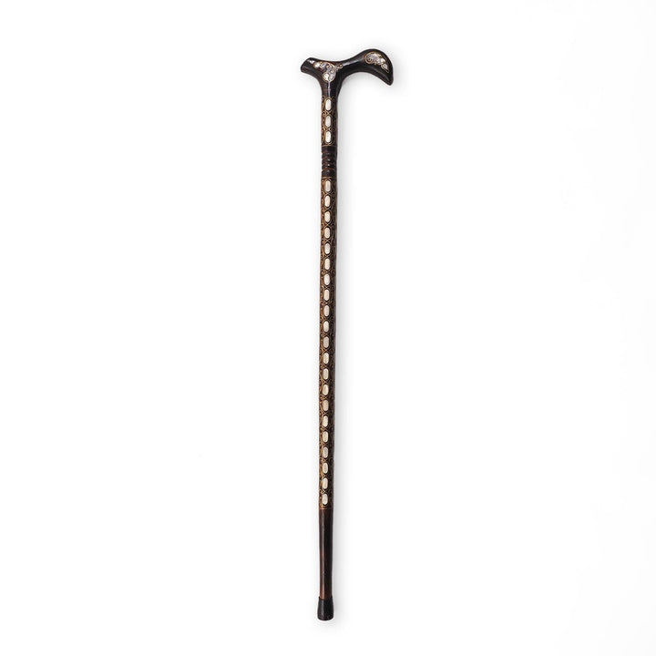 Handcrafted Mother-of-Pearl Inlaid Wooden Walking Cane - WAAH337