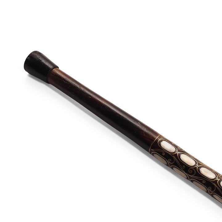 Handcrafted Mother-of-Pearl Inlaid Wooden Walking Cane - WAAH337