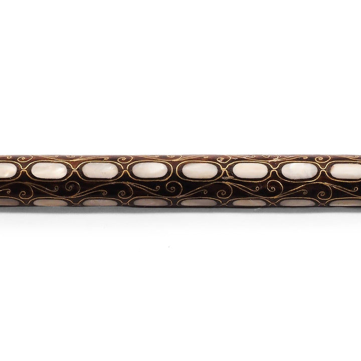 Handcrafted Mother-of-Pearl Inlaid Wooden Walking Cane - WAAH337
