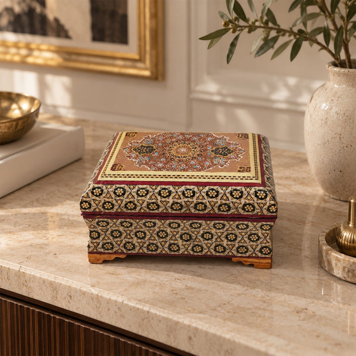 Handcrafted Hatem Inlaid Wooden Decorative Box - WAAH352