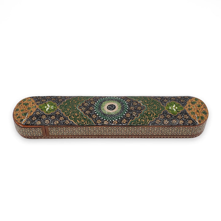 Handcrafted Hatem Inlaid Wooden Decorative Box with Sliding Lid - WAAH358