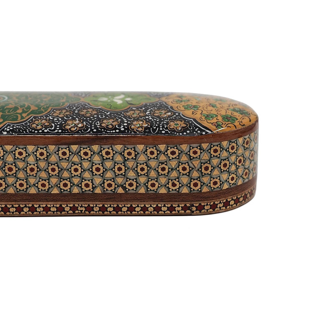 Handcrafted Hatem Inlaid Wooden Decorative Box with Sliding Lid - WAAH358