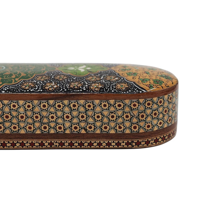 Handcrafted Hatem Inlaid Wooden Decorative Box with Sliding Lid - WAAH358