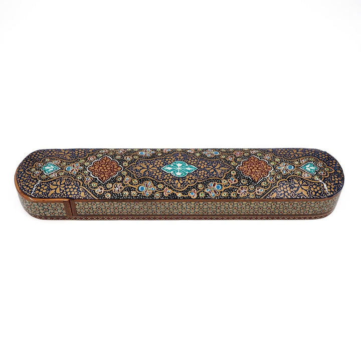 Handcrafted Hatem Inlaid Wooden Decorative Box with Sliding Lid - WAAH359