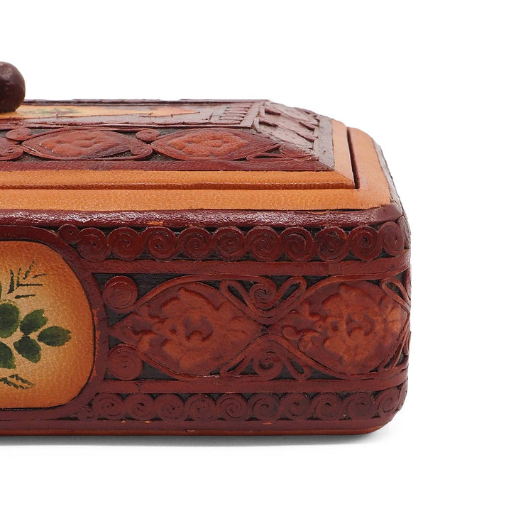 Leather-Covered Wooden Decorative Box (Small Size) - WAAH360