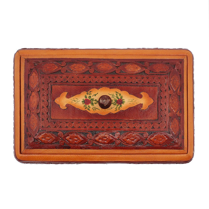 Leather-Covered Wooden Decorative Box (Small Size) - WAAH360