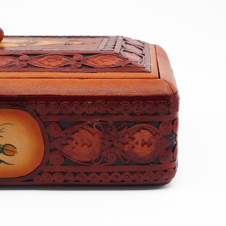 Leather-Covered Wooden Decorative Box (Medium Size) - WAAH361
