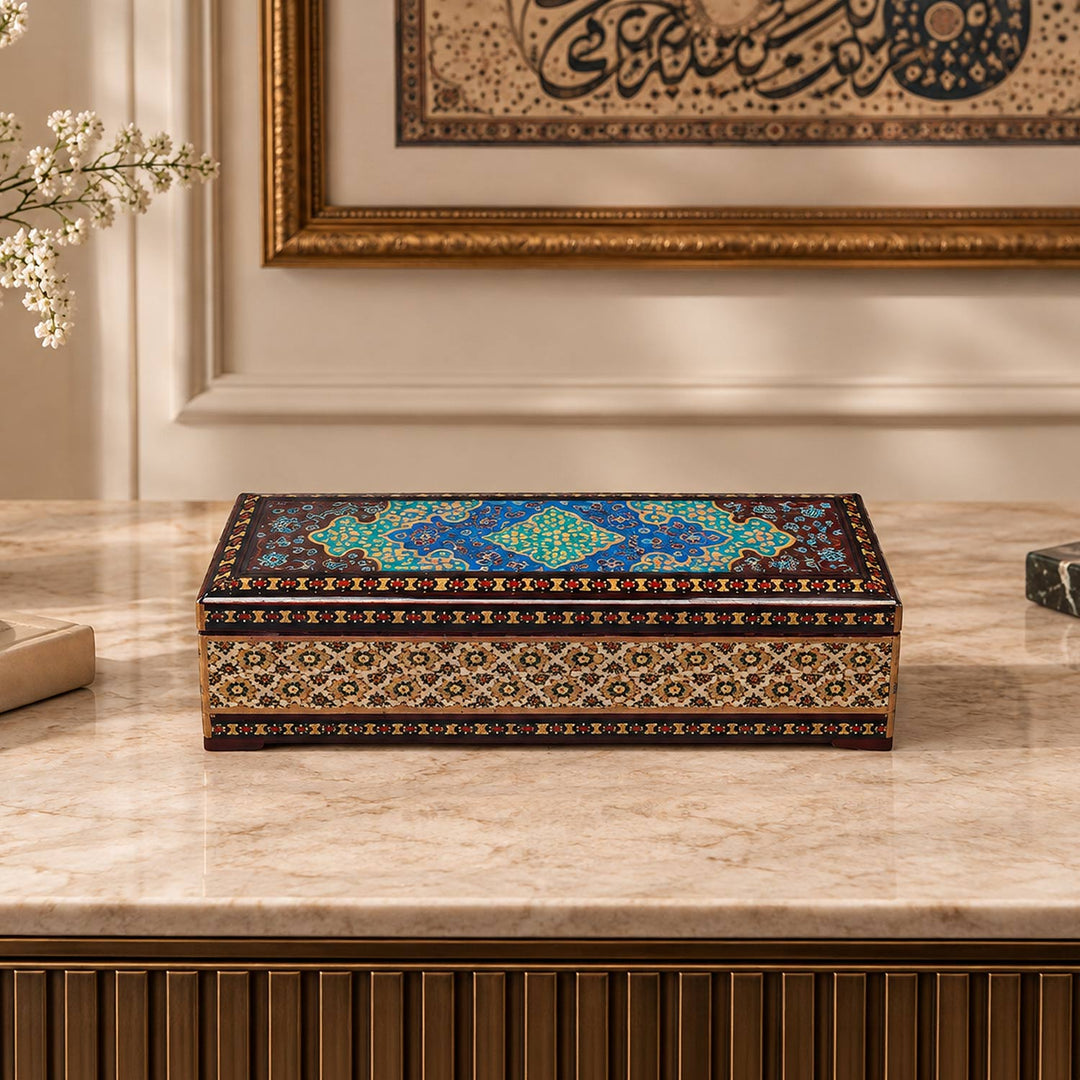 Handcrafted Hatem Inlaid Wooden Decorative Box - WAAH362