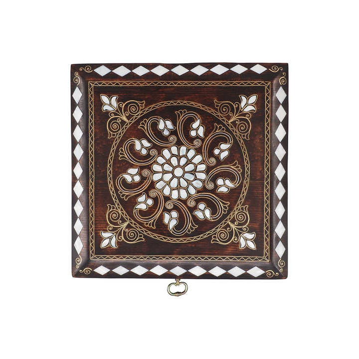 Handcrafted Mother-of-Pearl &amp; Copper Wire Inlaid Wooden Box - WAAH374
