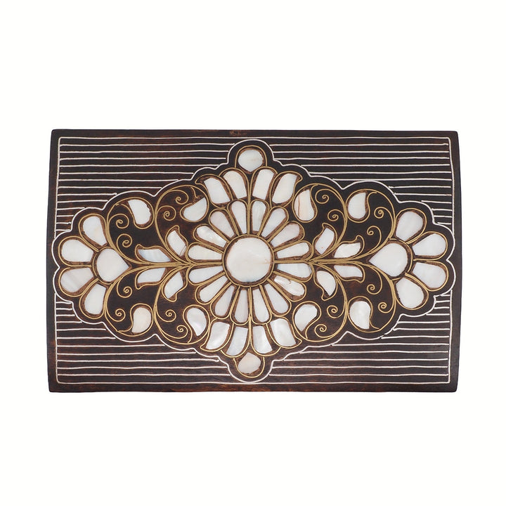 Handcrafted Mother-of-Pearl &amp; Copper Wire Inlaid Wooden Box - WAAH375