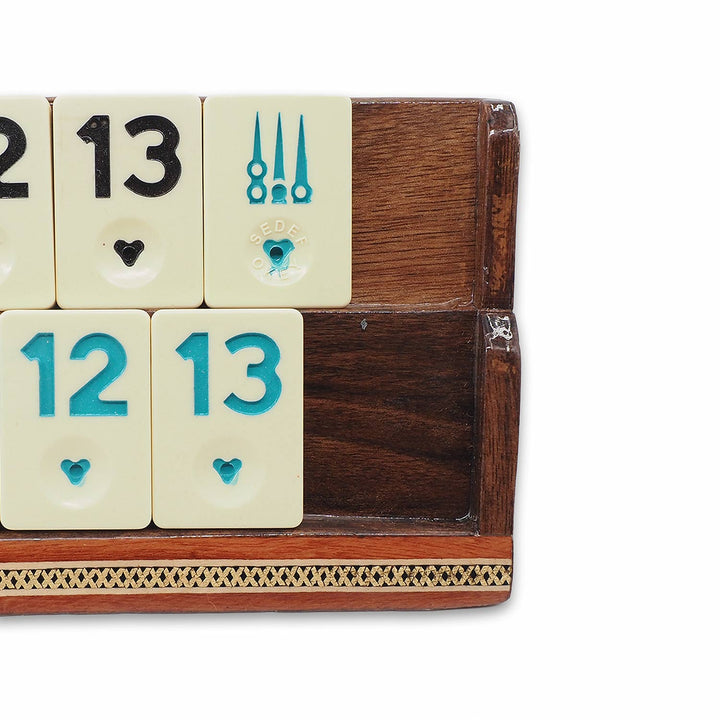 Handcrafted Wooden Okey Set with Hatemkâri Inlay - WAAH384