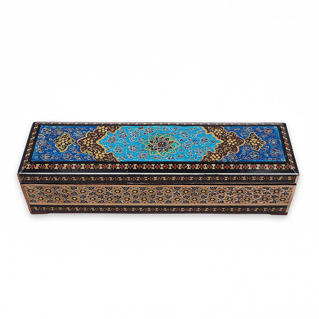 Traditional Motif | Handcrafted Hatem-Inlaid Wooden Box - WAAH389