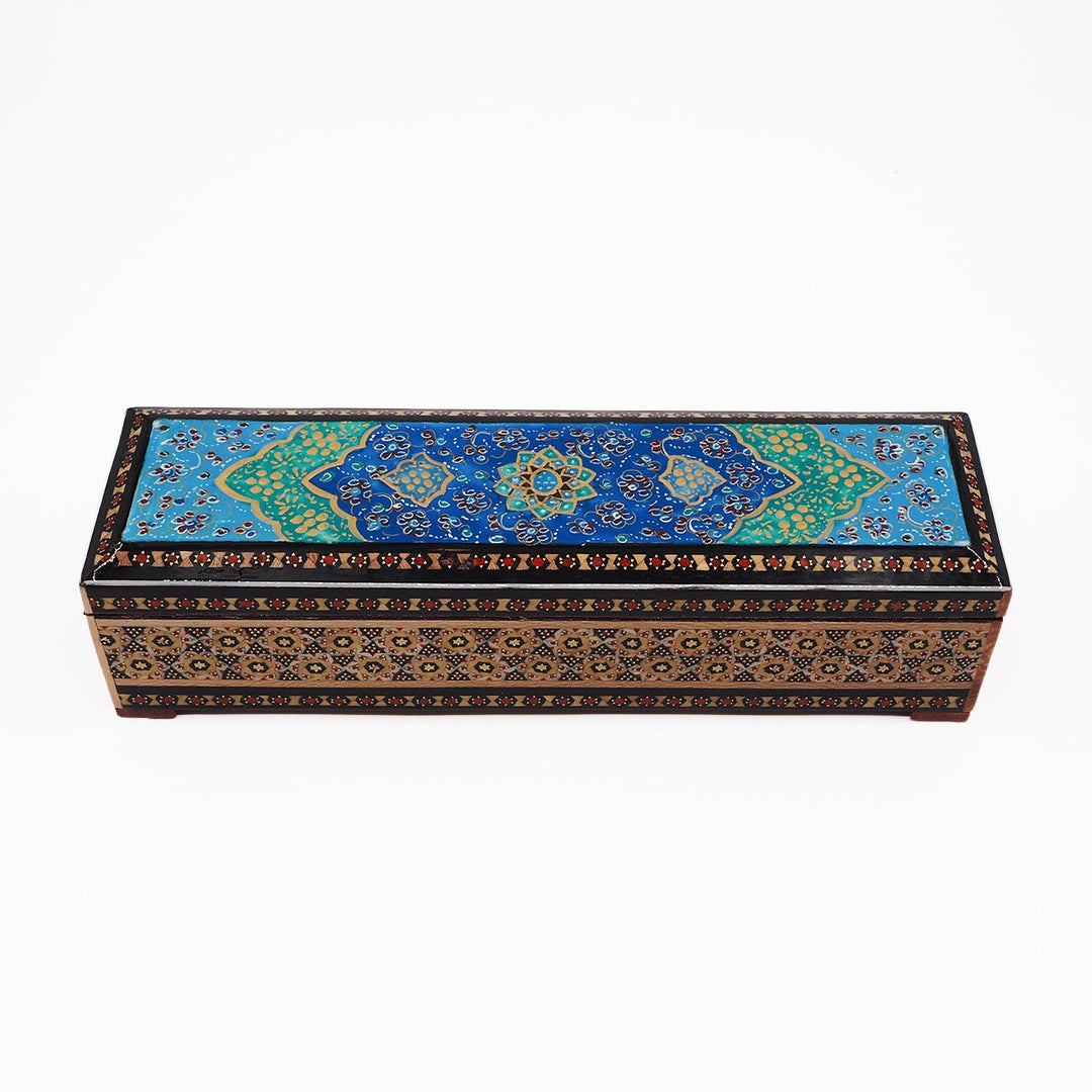 Traditional Motif | Handcrafted Hatem-Inlaid Wooden Box - WAAH390