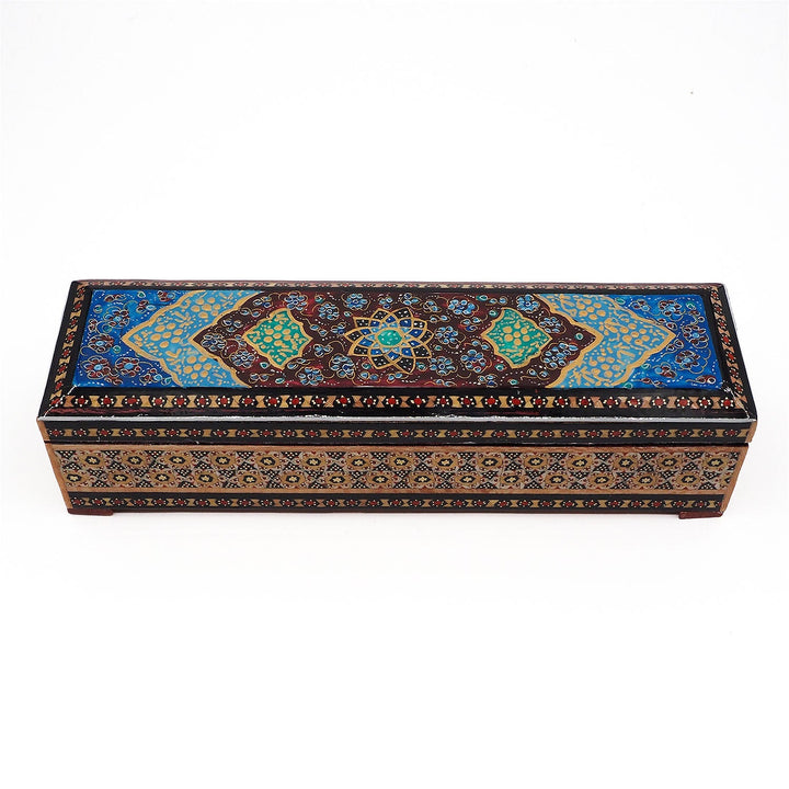 Traditional Motif | Handcrafted Hatem-Inlaid Wooden Box - WAAH391