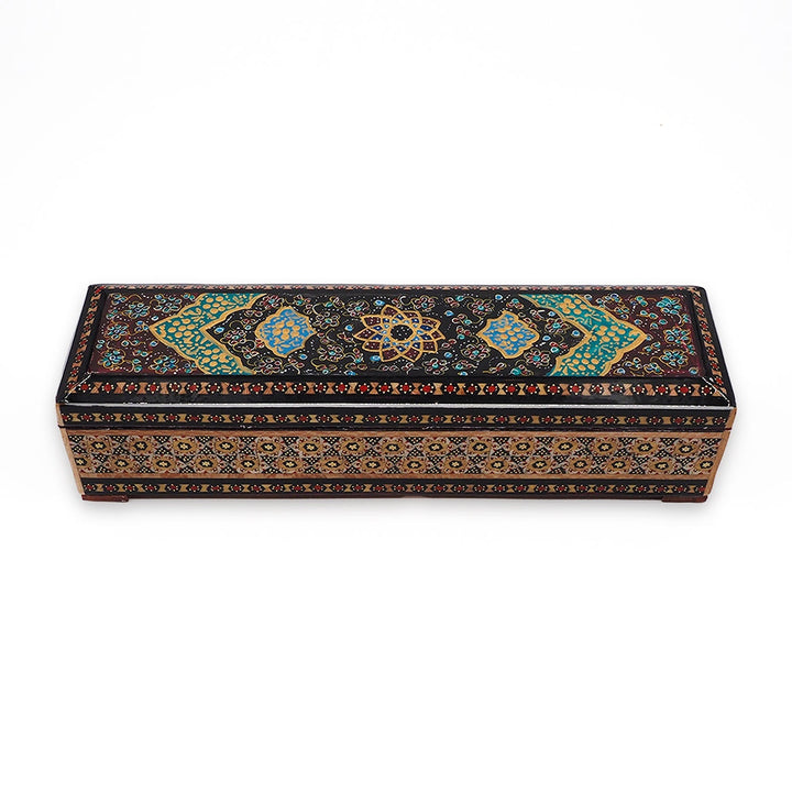 Traditional Motif | Handcrafted Hatem-Inlaid Wooden Box - WAAH393