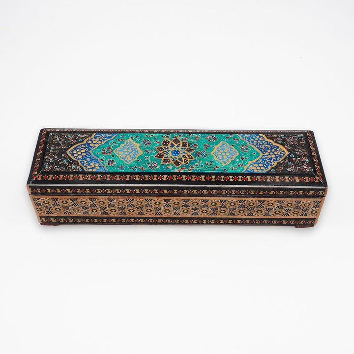Traditional Motif | Handcrafted Hatem-Inlaid Wooden Box - WAAH394