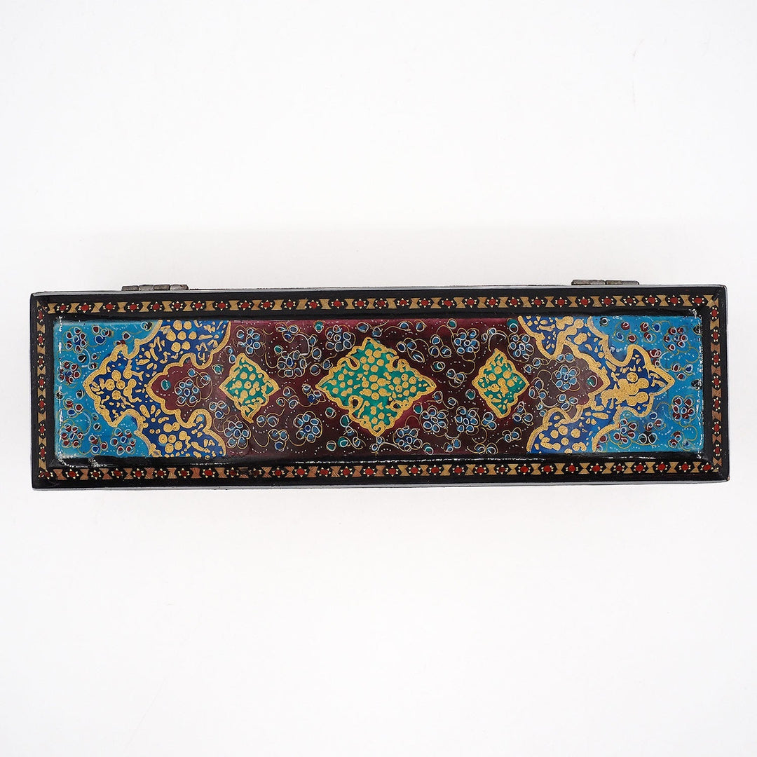 Traditional Motif | Handcrafted Hatem-Inlaid Wooden Box - WAAH395