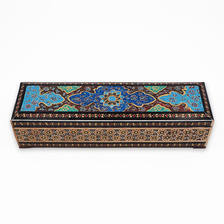 Traditional Motif | Handcrafted Hatem-Inlaid Wooden Box - WAAH397