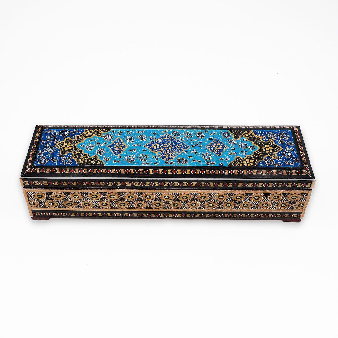 Traditional Motif | Handcrafted Hatem-Inlaid Wooden Box - WAAH400