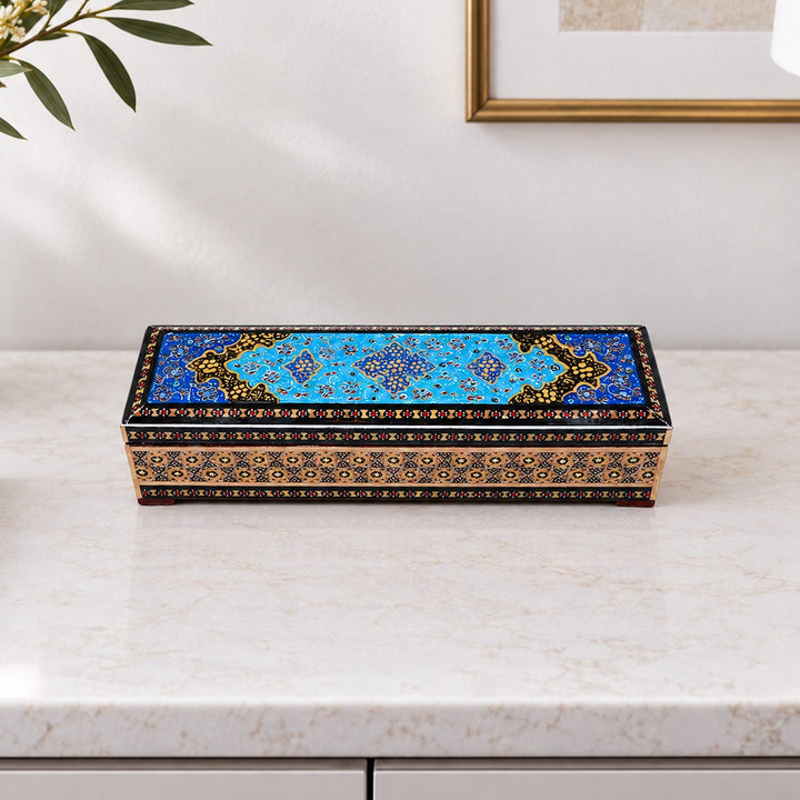 Traditional Motif | Handcrafted Hatem-Inlaid Wooden Box - WAAH400