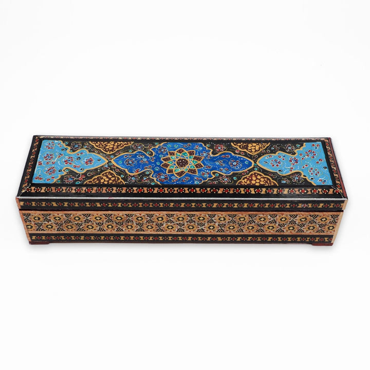 Traditional Motif | Handcrafted Hatem-Inlaid Wooden Box - WAAH401