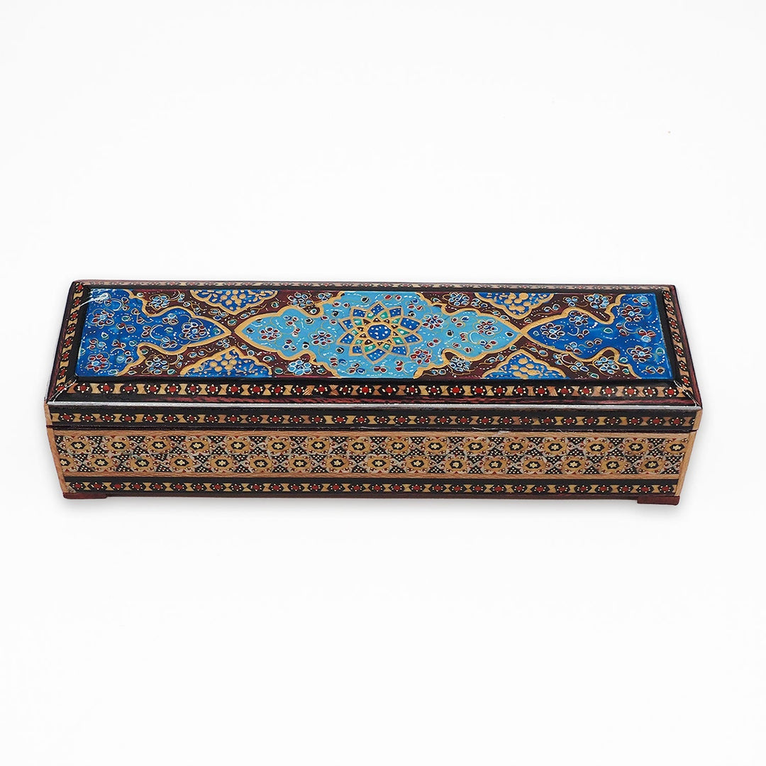 Traditional Motif | Handcrafted Hatem-Inlaid Wooden Box - WAAH402