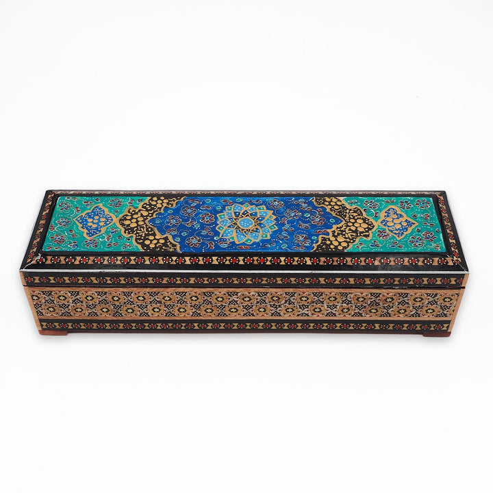 Traditional Motif | Handcrafted Hatem-Inlaid Wooden Box - WAAH404