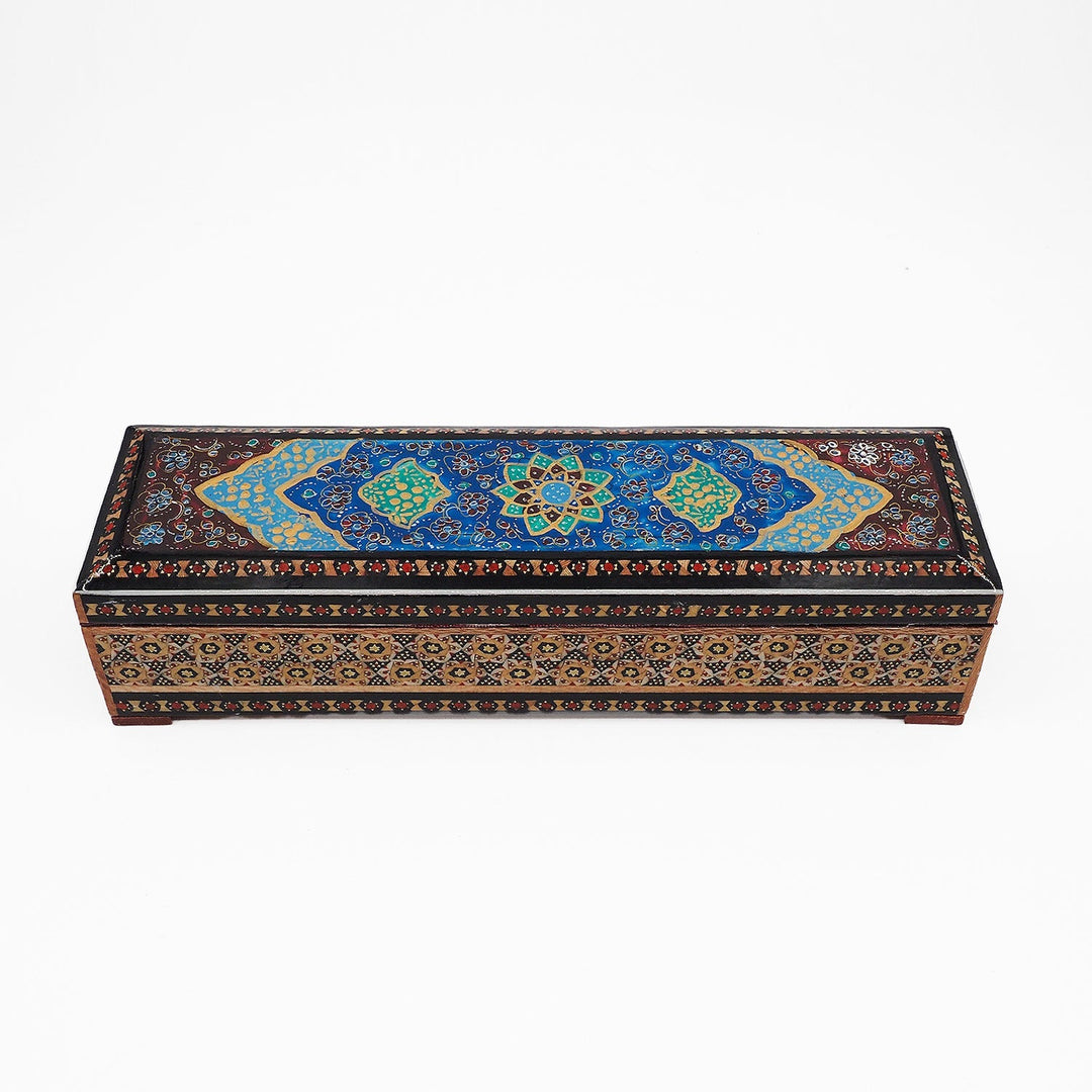 Traditional Motif | Handcrafted Hatem-Inlaid Wooden Box - WAAH405
