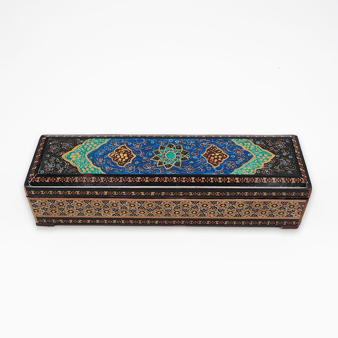 Traditional Motif | Handcrafted Hatem-Inlaid Wooden Box - WAAH406